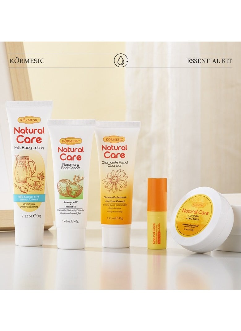 Kormesic Rosemary Foot Cream 40g + Chamomile Cleanser 40g + Milk Body Lotion 60g + Beeswax Lip Balm 4g + Lavender Hand Cream 38g  - Image 3