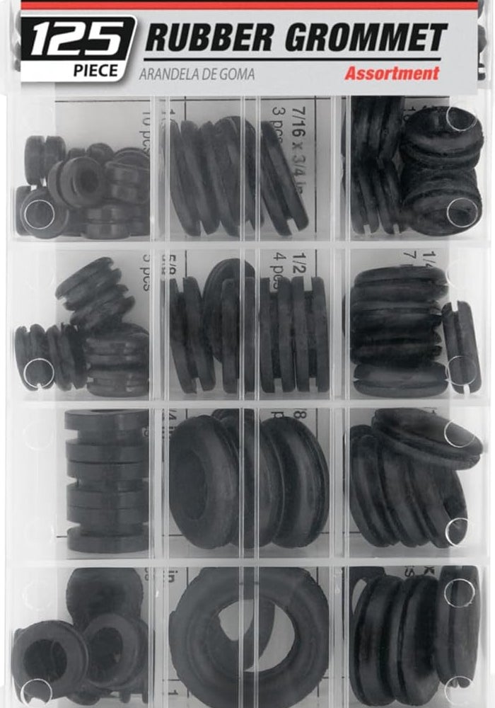 Performance Tool W5214 Tool, 125pc Rubber Grommet Assortment, Black - Image 5