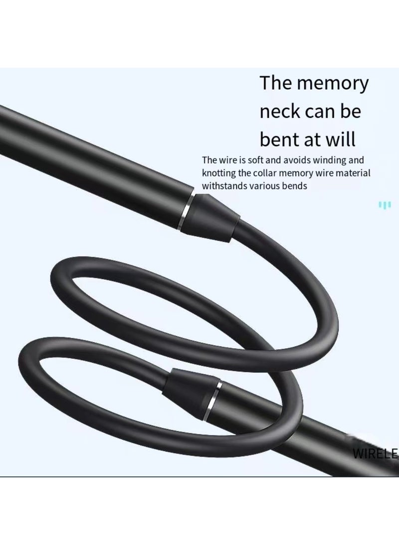 Neutral NFC Bluetooth neck style sports wireless earphones with dual half in ear universal ultra long standby black - Image 3