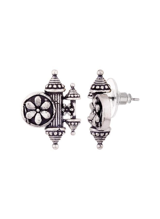 VOYLLA Nayantara Floral Motif Embossed Earrings  - Image 3