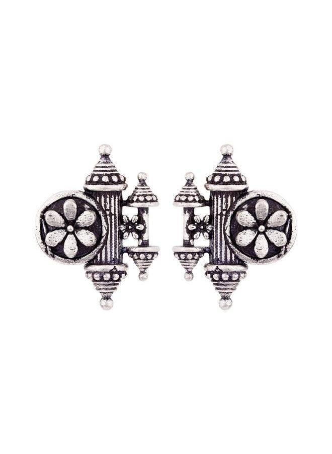 VOYLLA Nayantara Floral Motif Embossed Earrings  - Image 2