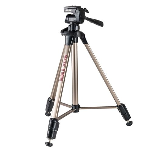 Slik U9000 Tripod with 3-Way Fluid-Effect Head and Built-In Bubble Level,Silver - Image 1