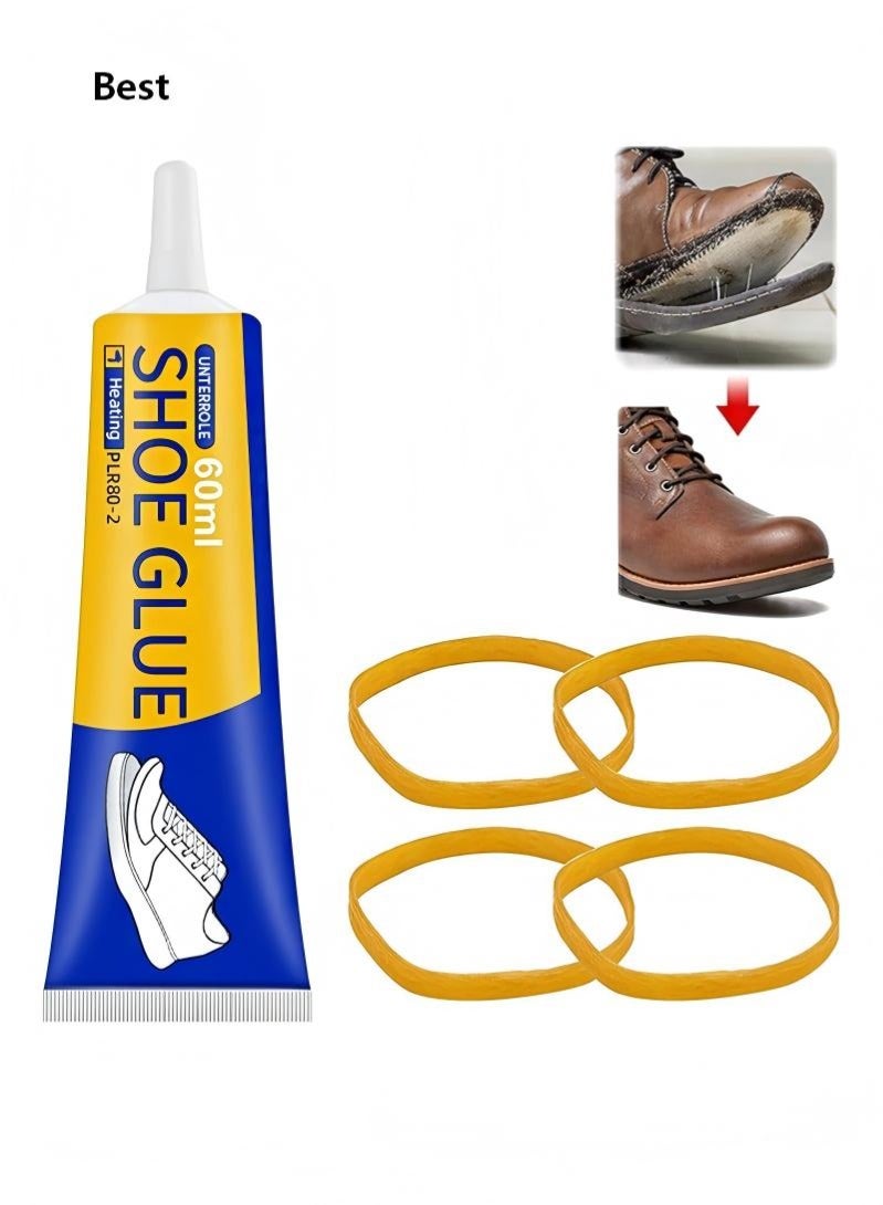 Best Strong Shoe Repair Glue | 60ml | Slow-Drying & Transparent | Waterproof, Non-Hardening | for Soles, Uppers & Leather - Image 1
