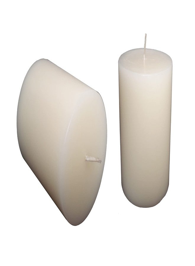 Stone & Feather� (SnF),Size 2.5x3 inches Vanilla Aromatic Pillar Candle (Paraffin Wax), Combo Pack, Burning Time 40-45 Hours, for Meditation, Home Decoration, Diwali - Image 4