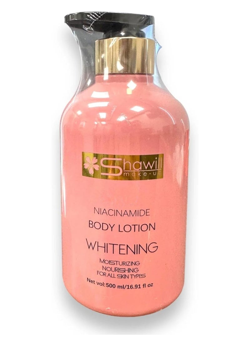 Shawill Sakura Body Lotion 500ml Niacinamide Cherry Whitening Brighten Moisturizing Nourish Dry Skin - Image 3