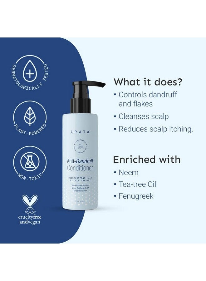 أراتا بلسم مضاد للقشرة (200 مل) | يحتوي على النيم ومادة الكلوروفيل ومستخلص شجرة الشاي | يهدئ فروة الرأس المصابة بالحكة ويرطبها ويسيطر على القشرة | لجميع أنواع الشعر - Image 4