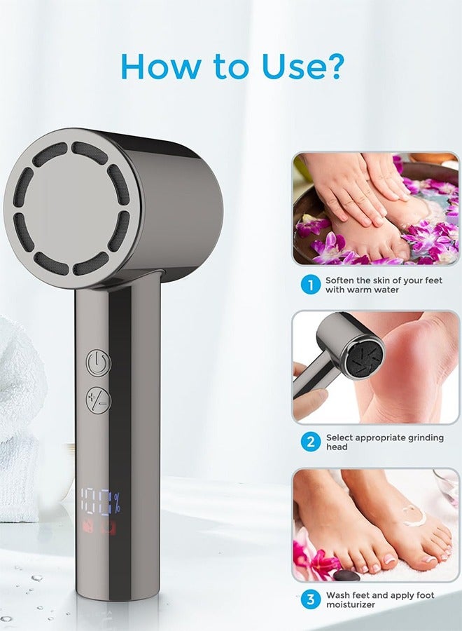 General Electric Foot Callus Remover (with Dander Vacuum) Rechargeable Electric Callus Remover For Feet,Electric Pedicure Electric Foot File Kit,Professional Pedi Feet Care Tool For Dead,Hard Cracked Dry Skin  - Image 2