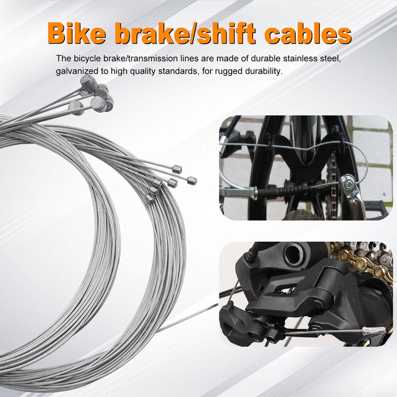 weideer Stainless Steel Wire Cutter Bike Brake Cable Housing Shifter Cable Housing Universal Bike Cable Kit Bicycle Brake Cable Shift Cable with Bike Cable End Caps O-Rings - Image 5