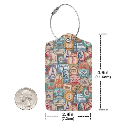 Vridoyt National Landmarks Stickers Luggage Cover Washable Suitcase Protector Monuments Stamps Stickers Luggage Tag Birthday Gifts S 1821 Inch Luggage - Image 3