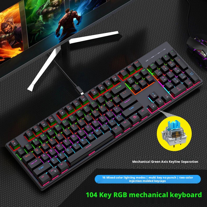 Zero Point 104-Key Mechanical Keyboard, Blue Switch, RGB, Wired - Image 1