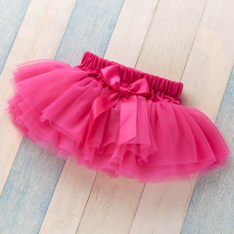 Cute Mesh Tutu Skirt for Girls Rose Red 