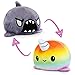 TeeTurtle The Original Reversible Shark Narwhal Plushie Gray Rainbow Cute Sensory Fidget Stuffed Animals That Show Your Mood 45 inch - Image 3