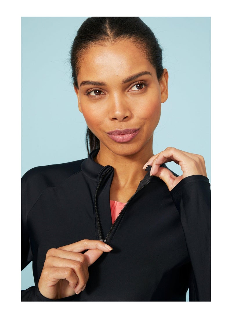 DEBENHAMS - Long Sleeve Zip Front Rash Guard - Image 1