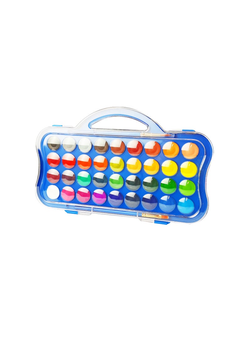 DOMS Water Colour Cakes, Set of 36 Shades with Two Brushes - Image 3