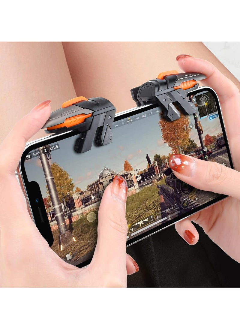 Professional Game Trigger, 4 Buttons For Pubg Mobile Controller, Support IOS, Android, And Most Phones And Ipads, Aluminum Button, Support COD/PUBG/FORTNITE (الأزرار مع الأكمام)