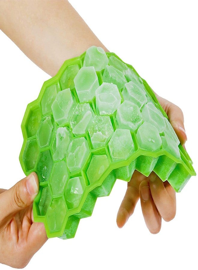 KBS Ice Cube Tray Silicone for Freezer Flexible Shape Honeycomb for Chocolate Cake Maker Mould, Chilled Drinks, Reusable Kitchen Accessories Items (Multi Color) - Image 3