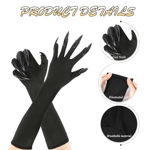 Hifot Cat Costume Accessories for Women with Cat Ears Headband, Black Mask Gloves and Necklace for Carnival Halloween Party - Image 4