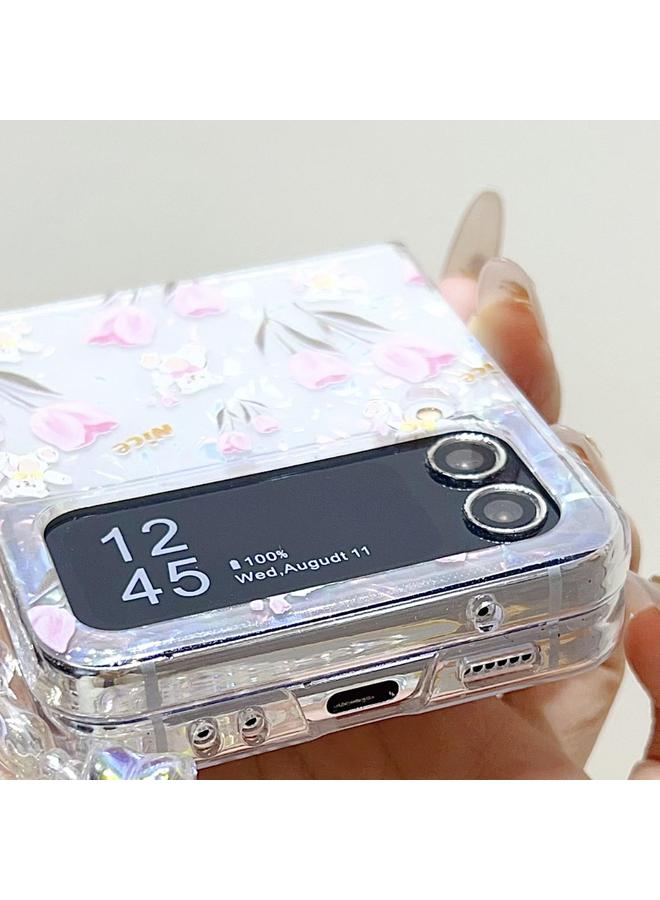 S-TOP Case For Samsung Galaxy Z Flip6 Shell Texture Flower Pattern Protective Phone Case - Image 4