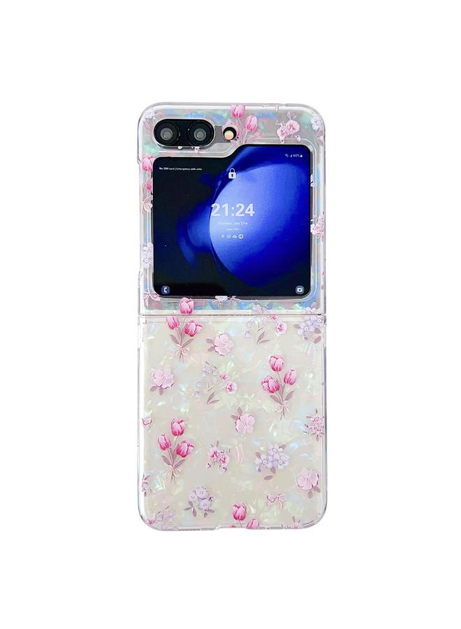 S-TOP Case For Samsung Galaxy Z Flip6 Shell Texture Flower Pattern Protective Phone Case - Image 1