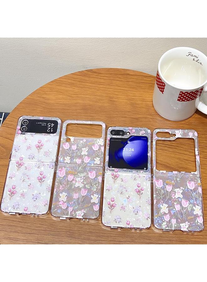 S-TOP Case For Samsung Galaxy Z Flip6 Shell Texture Flower Pattern Protective Phone Case - Image 3