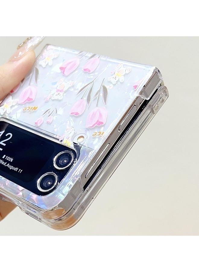 S-TOP Case For Samsung Galaxy Z Flip6 Shell Texture Flower Pattern Protective Phone Case - Image 5