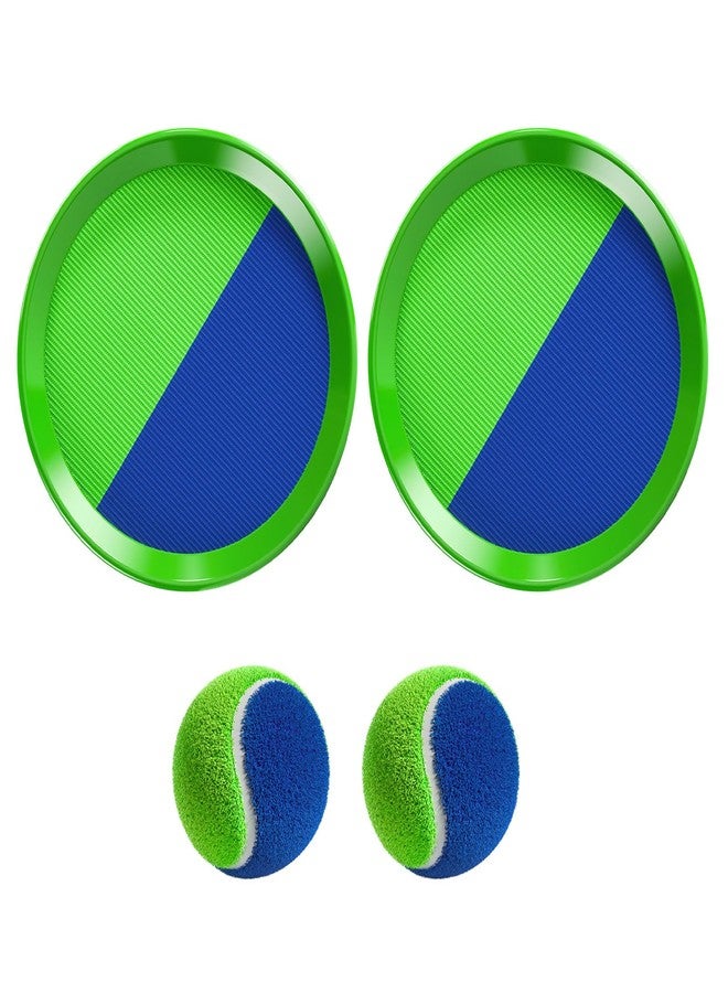 TEMI Outdoor Toys Gifts for 3-8 Year Old Kids, Toss and Catch Ball Set with 2 Paddles 2 Balls, Beach Toys Yard Games for Boys Girls - Image 1