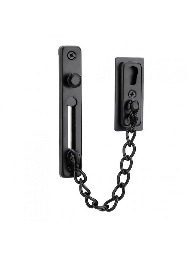 Beauenty Door Chain Lock, Stainless Steel Security Chain with Door Lock, Latch Lock Chain Locking Door Chain with Anti-Theft for Universal Door & Wall, Security Door Chains for Home, Apt, Bedroom ,Black  - Image 1