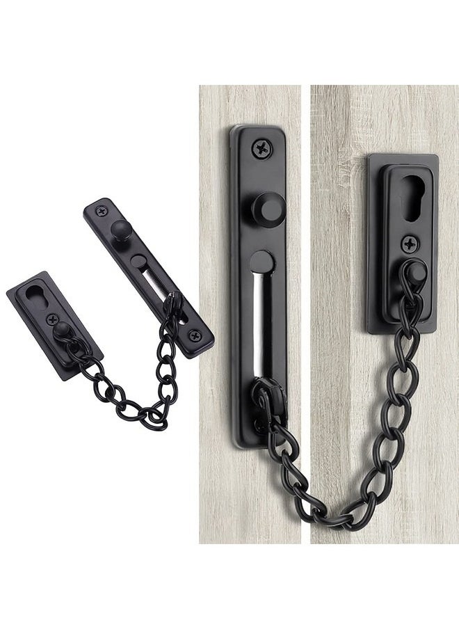 Beauenty Door Chain Lock, Stainless Steel Security Chain with Door Lock, Latch Lock Chain Locking Door Chain with Anti-Theft for Universal Door & Wall, Security Door Chains for Home, Apt, Bedroom ,Black  - Image 3