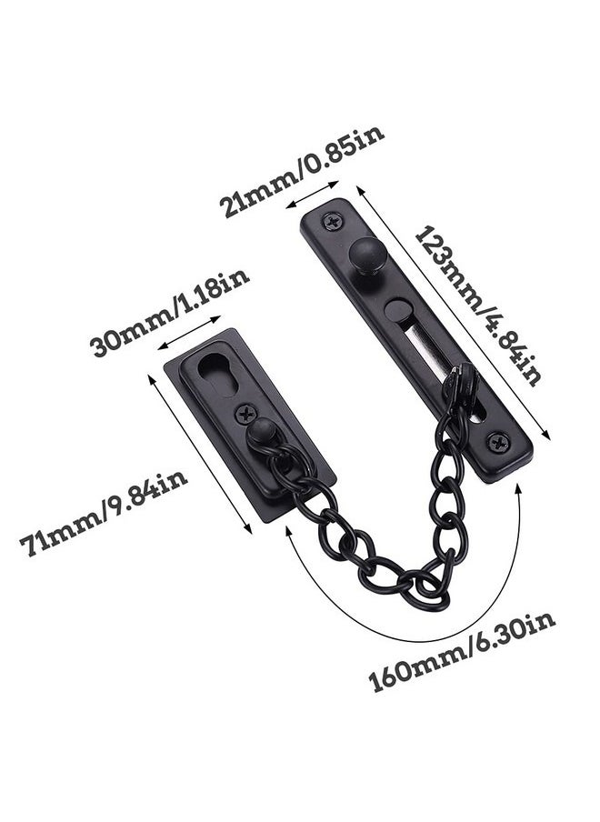 Beauenty Door Chain Lock, Stainless Steel Security Chain with Door Lock, Latch Lock Chain Locking Door Chain with Anti-Theft for Universal Door & Wall, Security Door Chains for Home, Apt, Bedroom ,Black  - Image 4