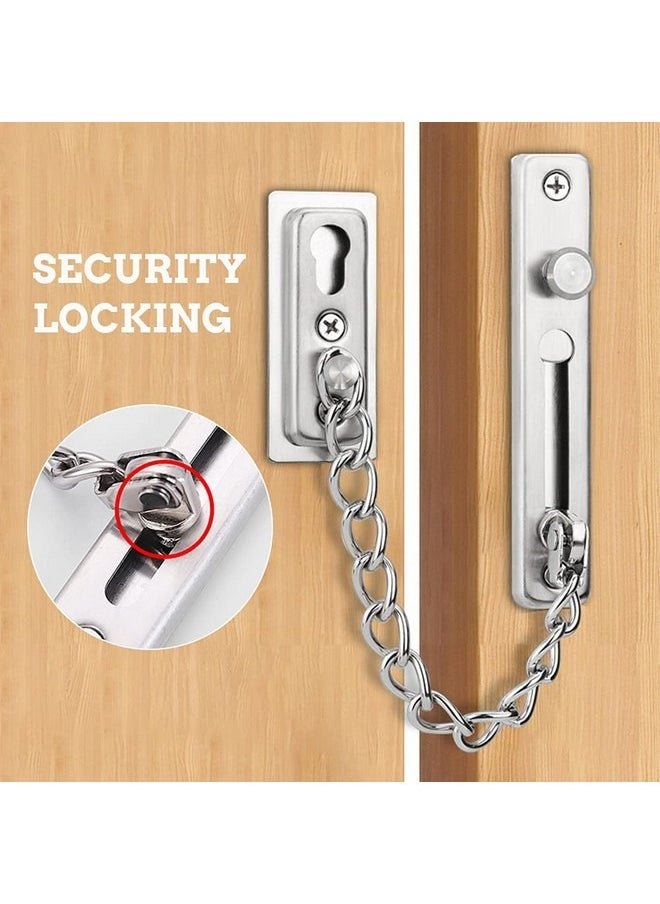 Beauenty Door Chain Lock, Stainless Steel Security Chain with Door Lock, Latch Lock Chain Locking Door Chain with Anti-Theft for Universal Door & Wall, Security Door Chains for Home, Apt, Bedroom ,Black  - Image 5