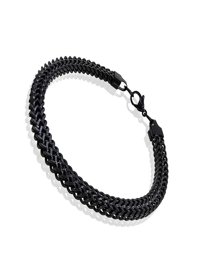 Saiizen Stainless Steel Black Stylish Chain Bracelet for men and boys - Image 1