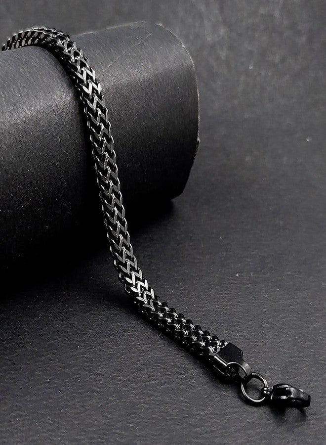 Saiizen Stainless Steel Black Stylish Chain Bracelet for men and boys - Image 2