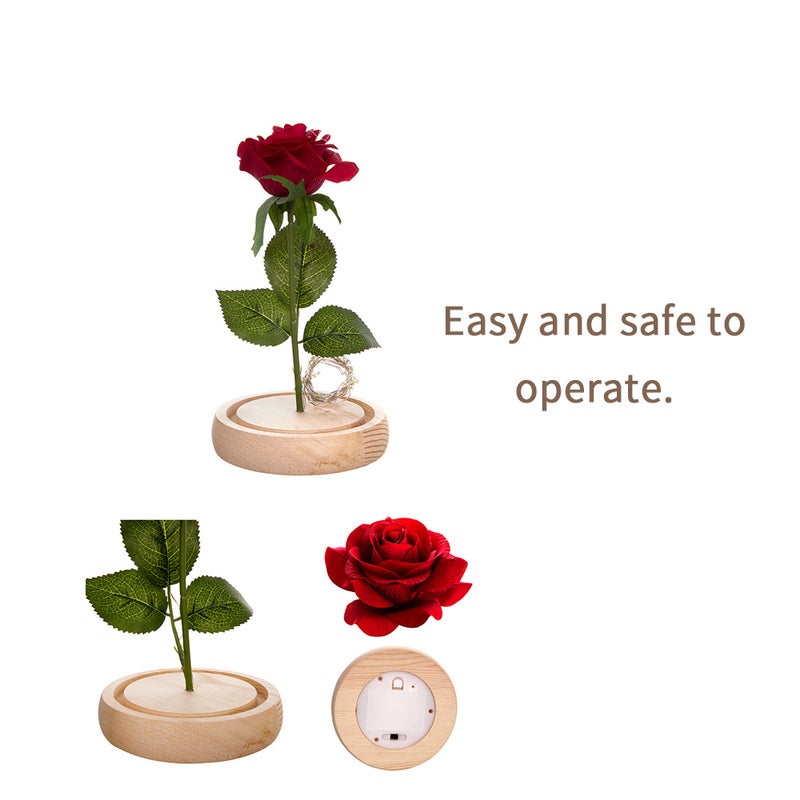 Glass Cover Internal Rose DIY Decoration Lamp KTV Romantic LED Atmosphere Small Night Light Valentine's Day Gift - Image 3