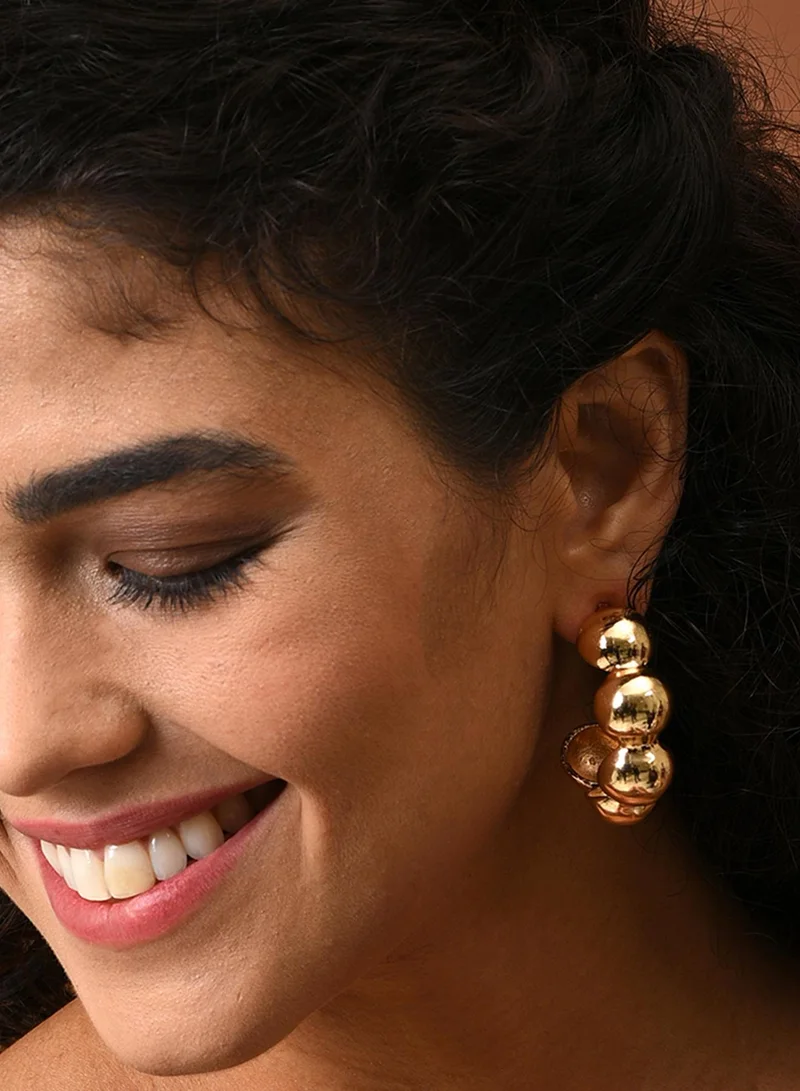SOHI Contemporary Half Artificial Hoop Earring Jewellery