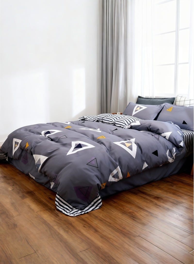 بيوتيفول مجموعة من الأسرّة ذات الأسرّة الريحية البسيطة، مجموعة من 4 مجموعات من الأسرّة الموضة، سرير واحد، لحاف واحد، وحقيبتين من أغطية الفراش، لا تحتوي على حشوات، مقاس 180CM*220CM. - Image 2