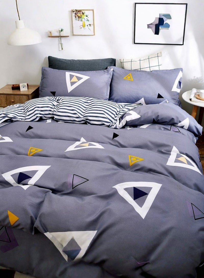 بيوتيفول مجموعة من الأسرّة ذات الأسرّة الريحية البسيطة، مجموعة من 4 مجموعات من الأسرّة الموضة، سرير واحد، لحاف واحد، وحقيبتين من أغطية الفراش، لا تحتوي على حشوات، مقاس 180CM*220CM. - Image 3