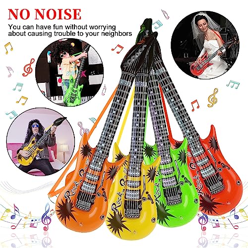 QIQU Inflatable Guitar with Strap 9 Colors 35 Inch Rock Star Guitar Set for 80s 90s Themed Carnival Party Adults Childrens Birthday Party Wedding and Photo Booth Props - Image 5