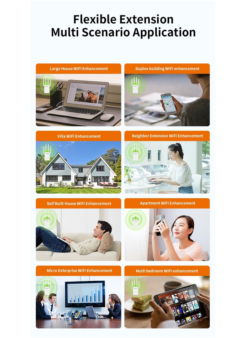 comfast - Wi-Fi Range Extender 300Mbps Works with any Wi-Fi Router Extend WiFi Range Further White WIFI4 - Image 1