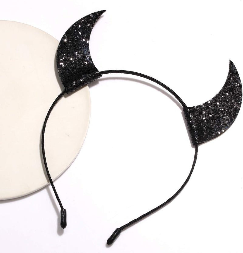ELEARD Size-sorted warehouse storage Halloween Headband Glitter Devil Horns Headband Headpiece Hair Accessory for Halloween Costume Shock rubber edge - Image 5