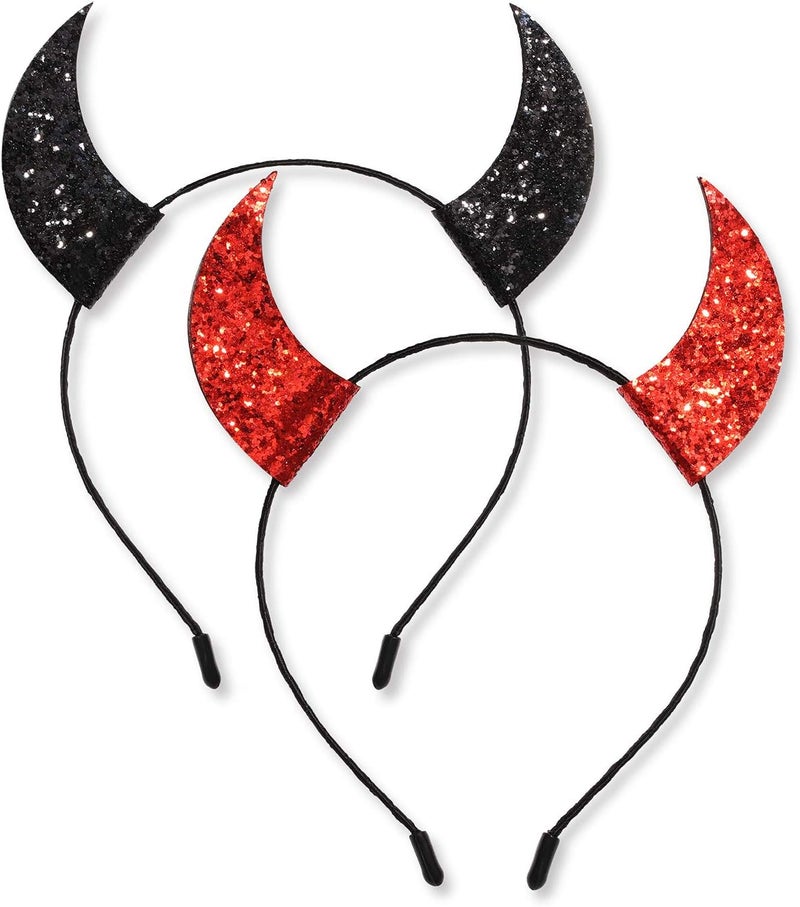 ELEARD Size-sorted warehouse storage Halloween Headband Glitter Devil Horns Headband Headpiece Hair Accessory for Halloween Costume Shock rubber edge - Image 1