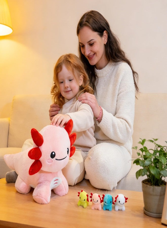 AmyToo Pink Plush Axolotl Stuffed Animal with Red Gills, Cute Soft Toy - Image 4