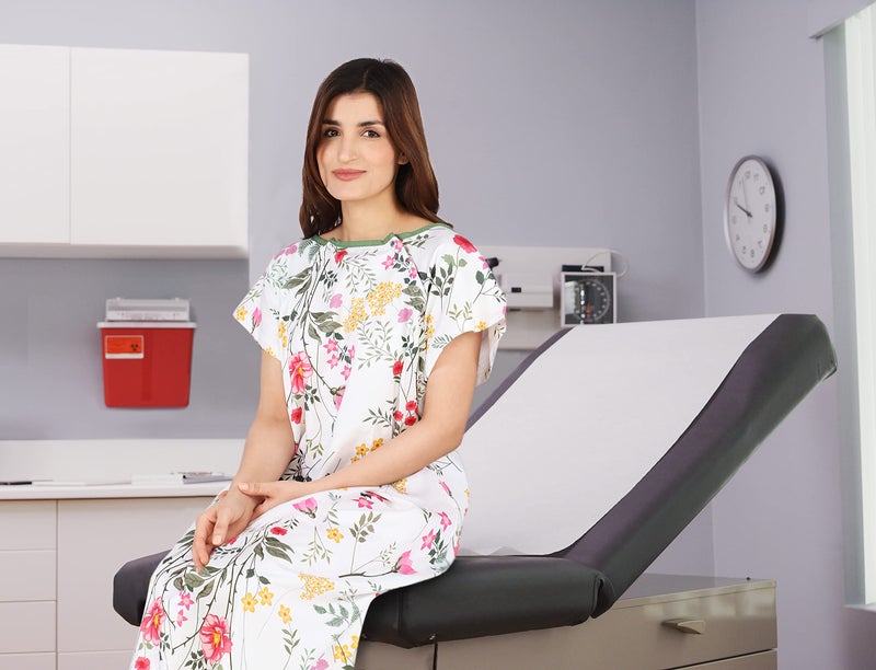 Utopia Care Women's Hospital Gown Soft Comfortable and Stylish Patient Gown, Large-X-Large, Floral White - Image 3