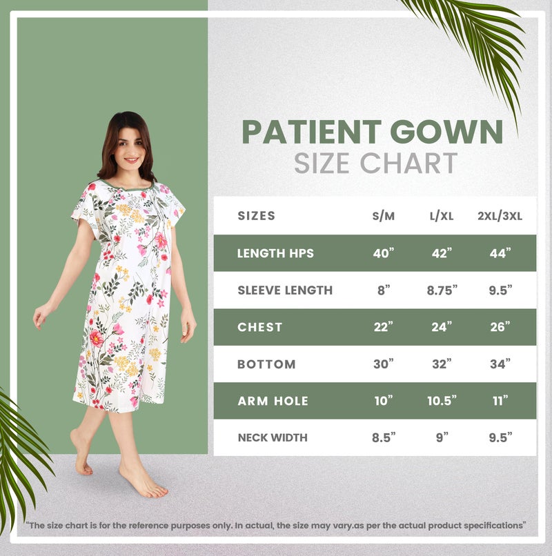 Utopia Care Women's Hospital Gown Soft Comfortable and Stylish Patient Gown, Large-X-Large, Floral White - Image 1
