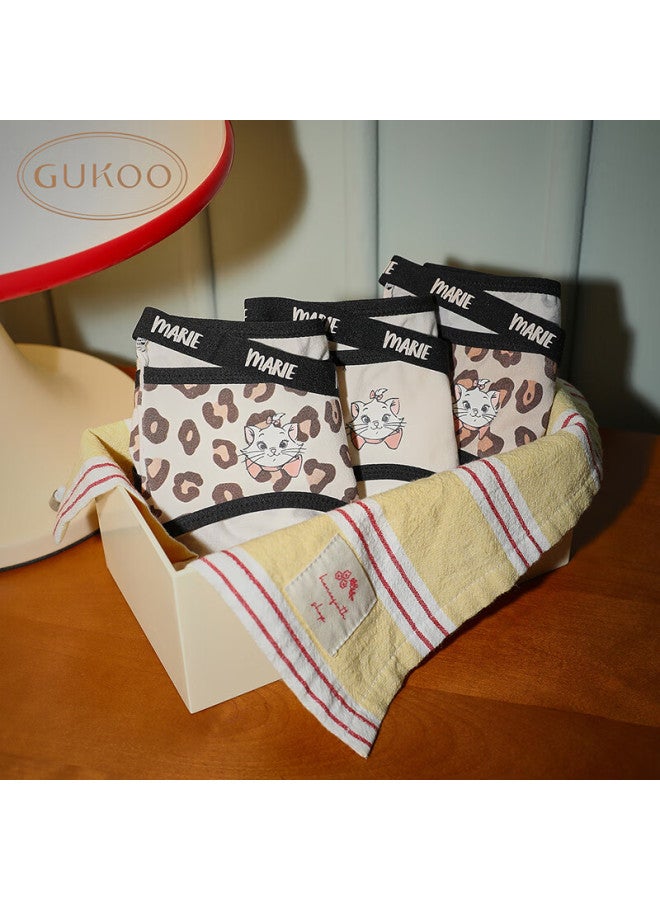 Gukoo Women's Spring Summer Disney Marie Cat Leopard Print Modal Cotton Crotch Underwear 3-pack M - Image 1