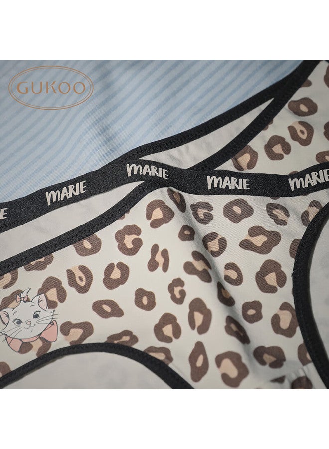Gukoo Women's Spring Summer Disney Marie Cat Leopard Print Modal Cotton Crotch Underwear 3-pack M - Image 2