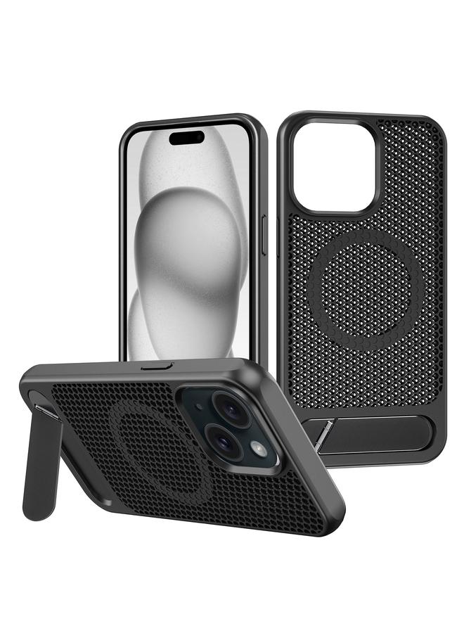 اس-توب حافظة لهاتف iPhone 15 Honeycomb Cooling MagSafe مع حامل غير مرئي - Image 1