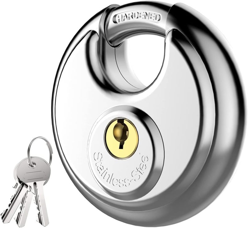 Dartler Lock for Main Door, Gate, Shops & Offices | Heavy-Duty Lock with 3 Keys | SS304 Steel Body | Ultra Technology | Rust-Resistant Silver Finish | High-Security Padlock (Compack Small 70mm) - Image 1