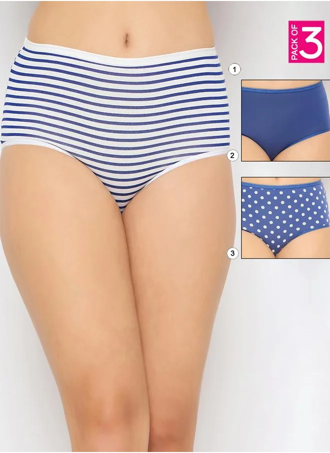 Clovia Clovia Set of 3 - High Rise Printed Hipster Panties