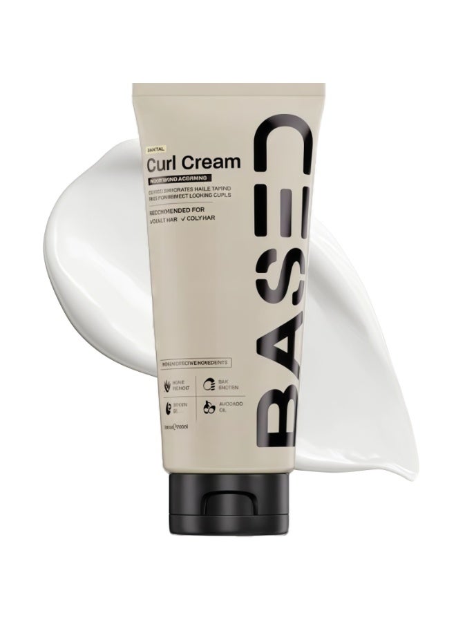 BASED Elastic Moisturizing Curl Cream 220ML | Curls Set, Volume, Shine, Nourish, and Lock in Moisture - Image 1