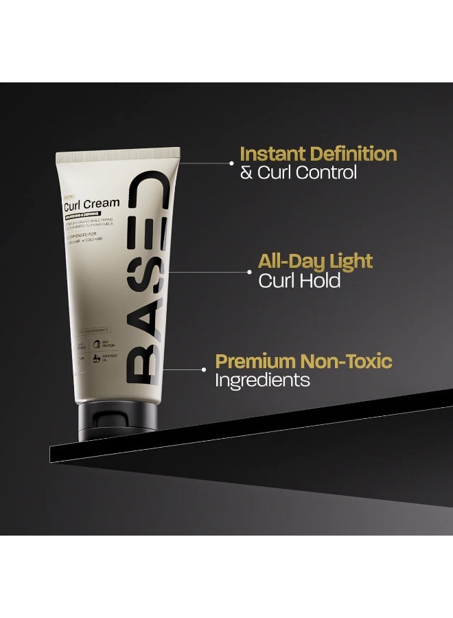 BASED Elastic Moisturizing Curl Cream 220ML | Curls Set, Volume, Shine, Nourish, and Lock in Moisture - Image 5